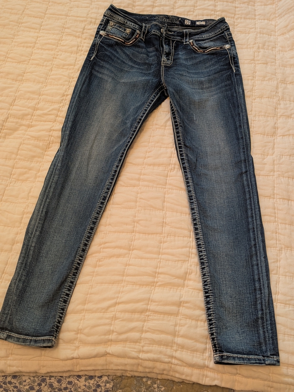 Miss Me Indigo Skinny Jeans with Fading